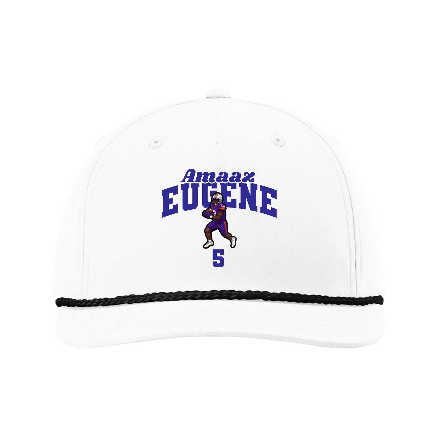 Five-Panel Classic Rope Cap — Signature Arch in White