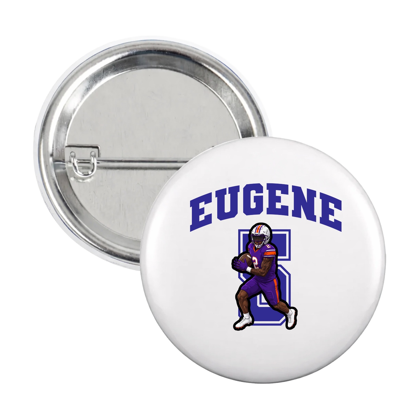 Game Day Button — Number in White
