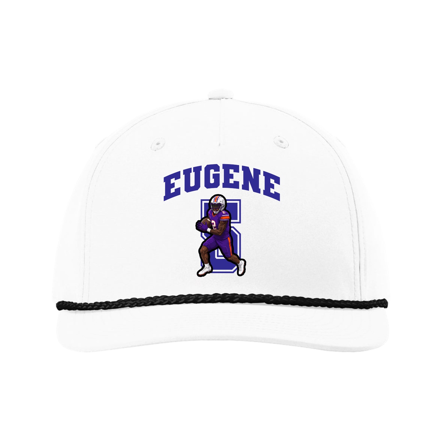Five-Panel Classic Rope Cap — Number in White