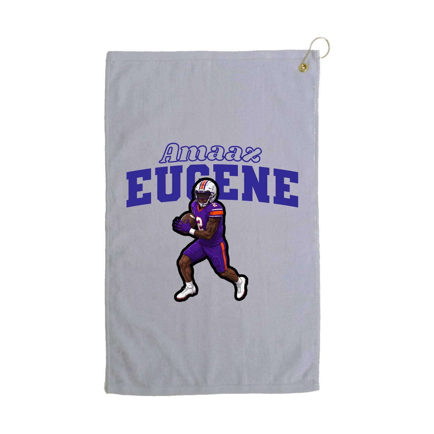 Golf Towel — Name Arch in Grey