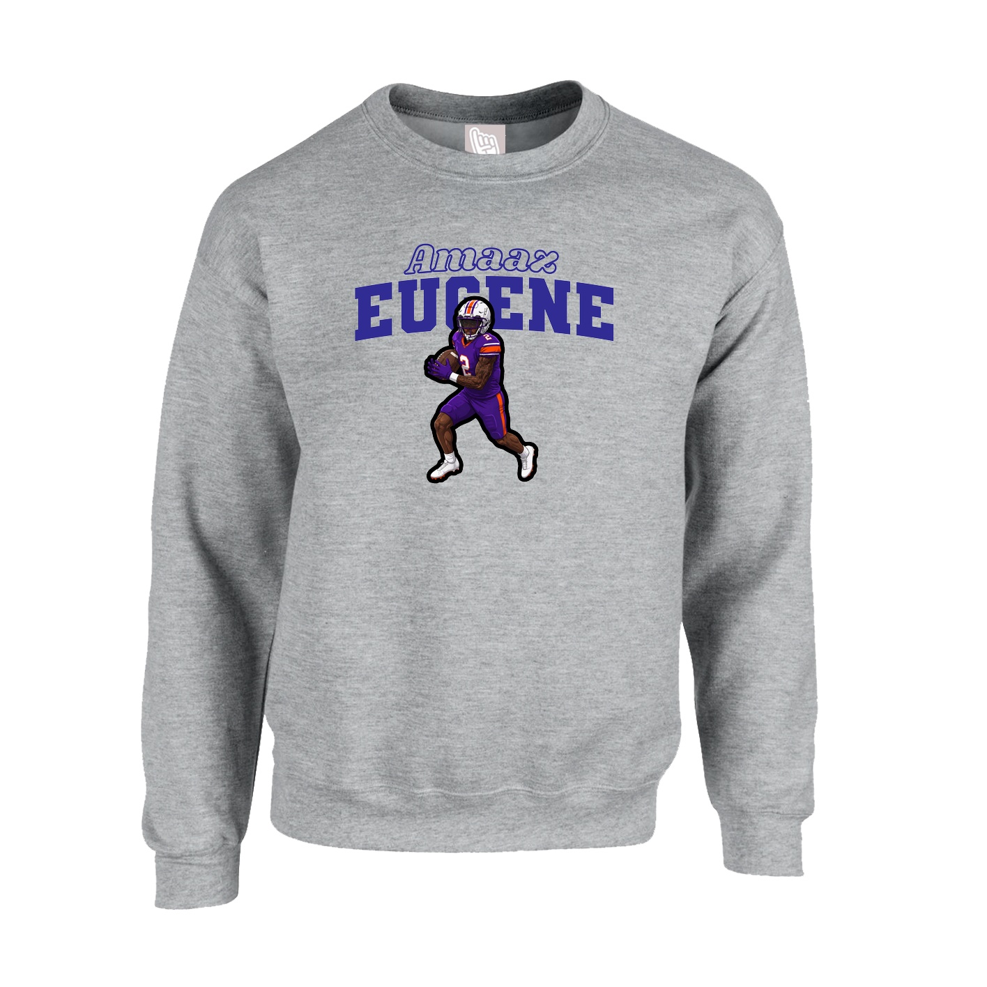 Fleece Crew — Name Arch in Grey