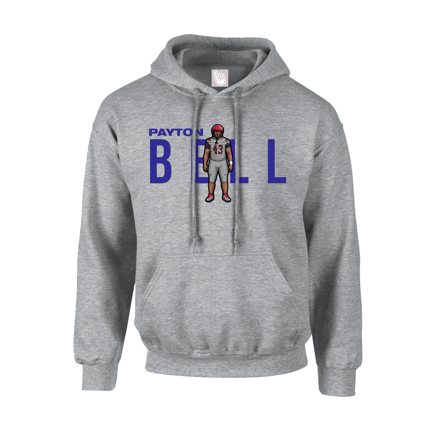 Hoodie — Player Name in Grey