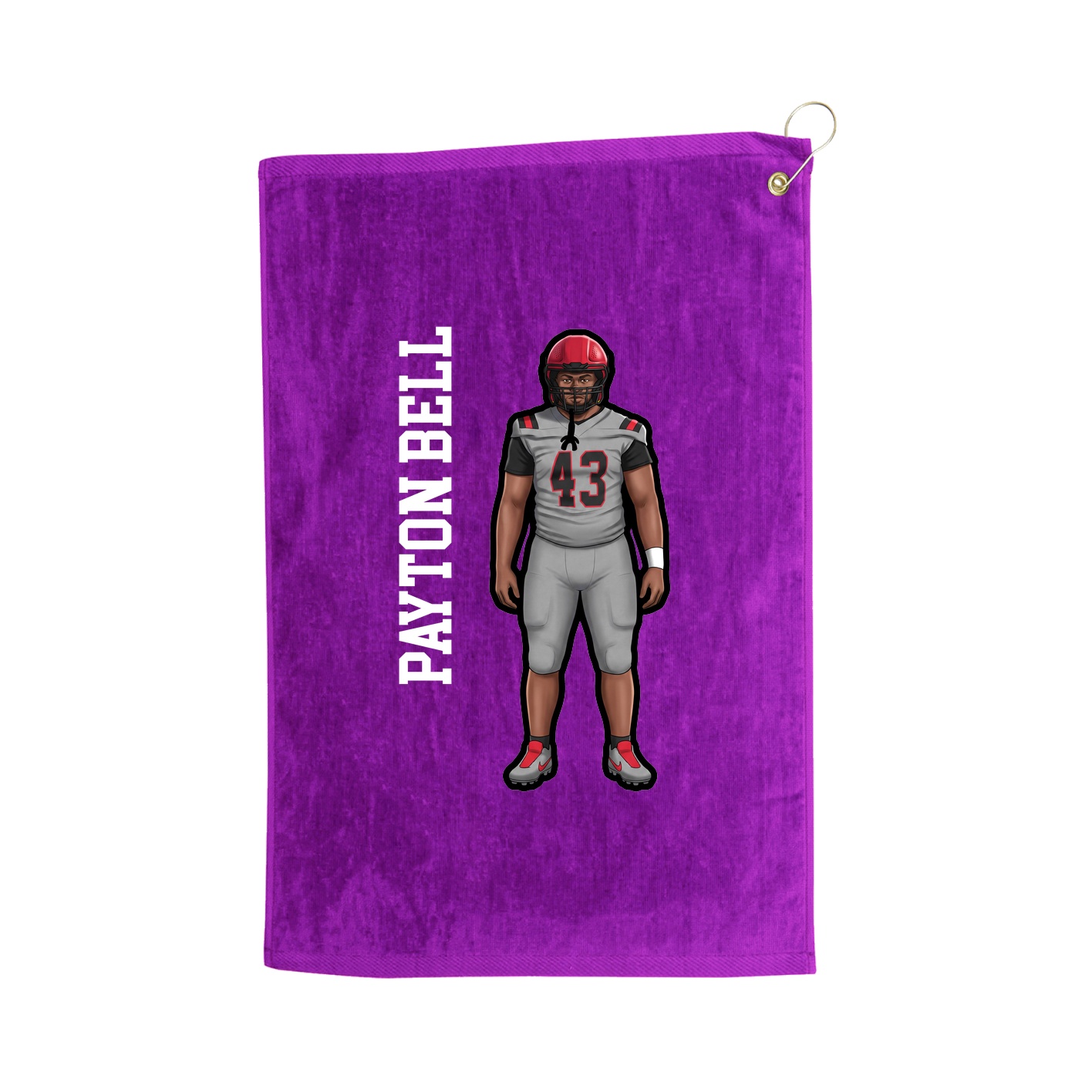 Golf Towel — Name Vertical in Purple