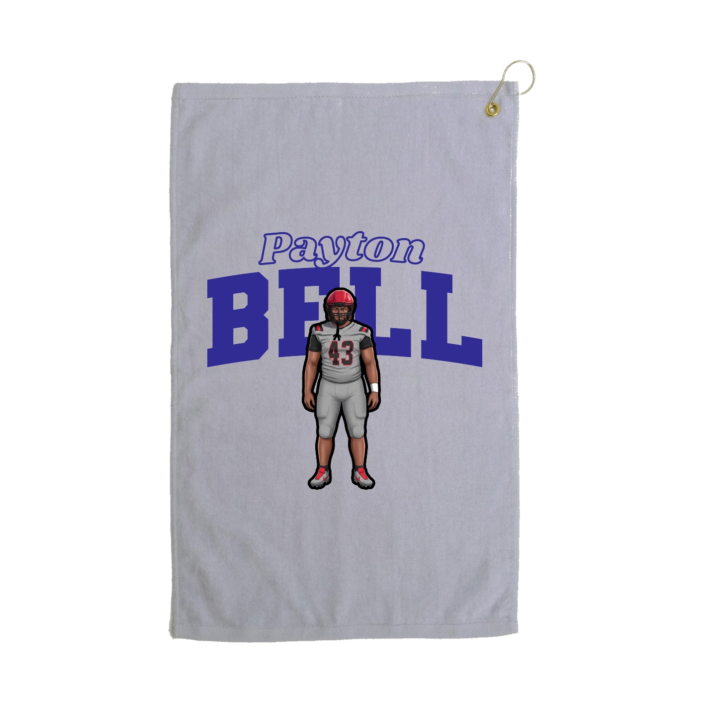 Golf Towel — Name Arch in Grey