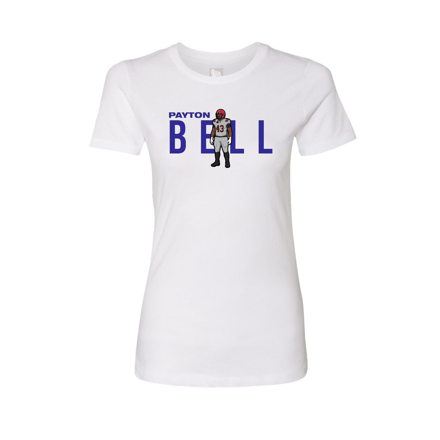 Fitted Women's Tee — Player Name in White