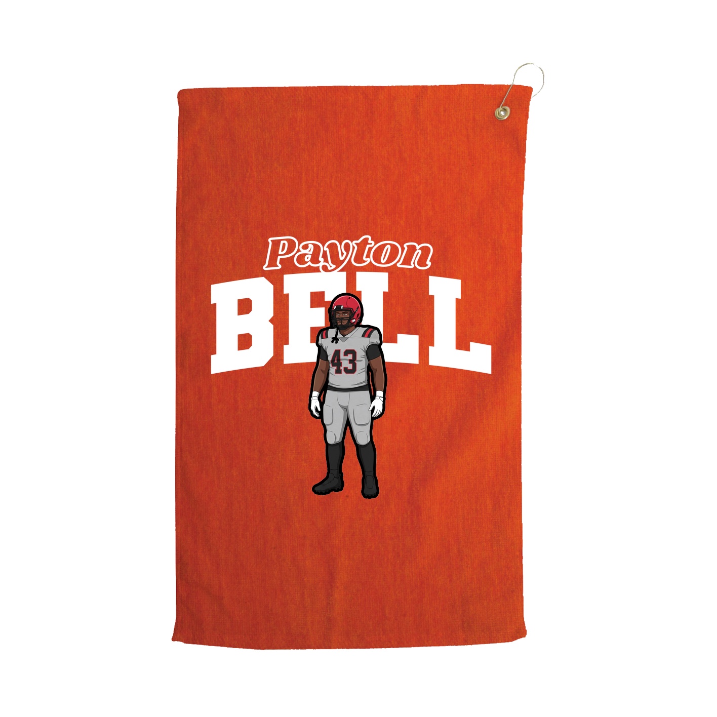 Golf Towel — Name Arch in Orange