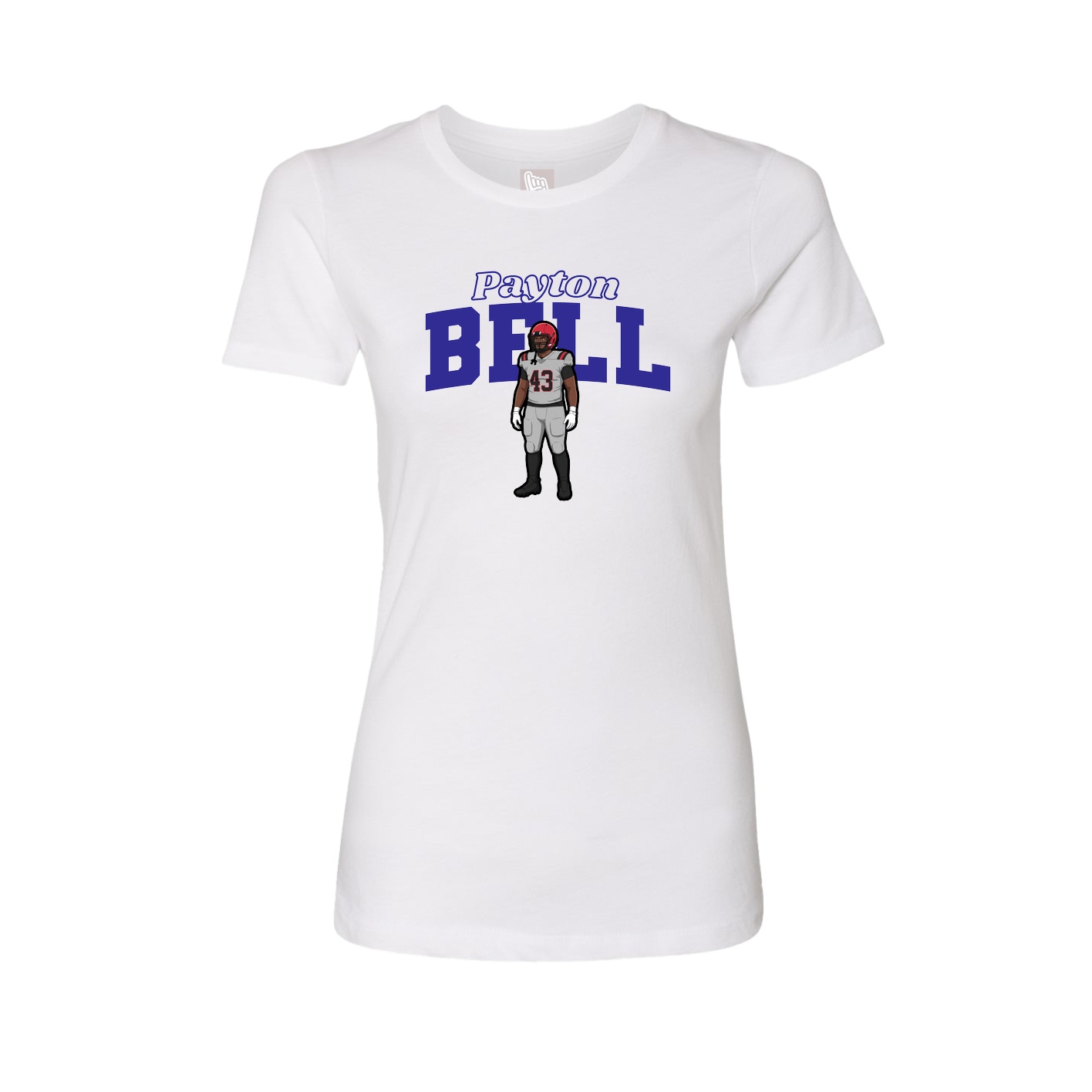 Fitted Women's Tee — Name Arch in White