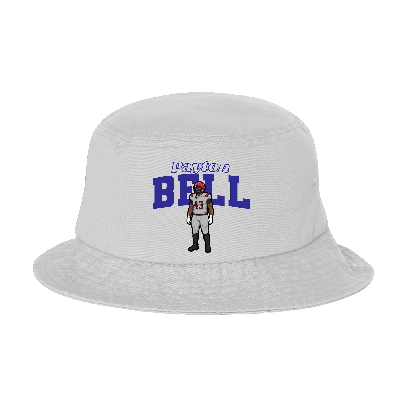 Bucket Cap — Name Arch in White