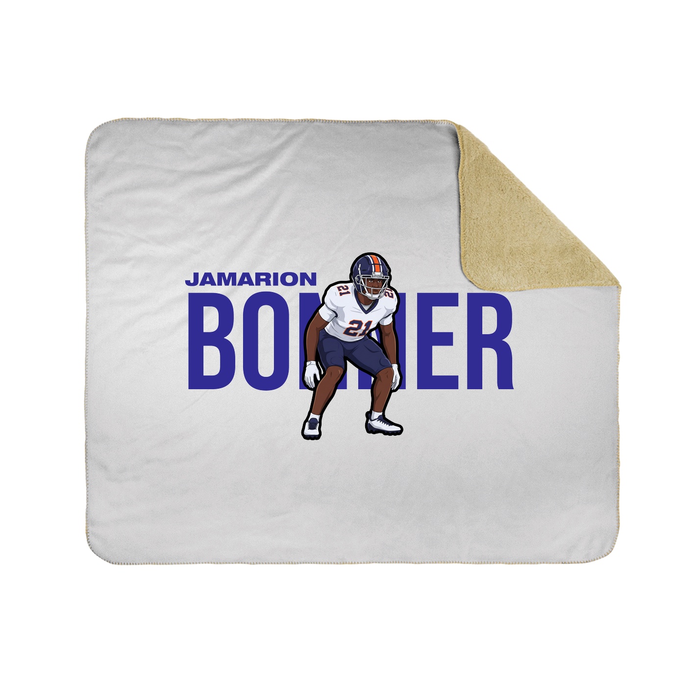 Throw Blanket — Player Name in White