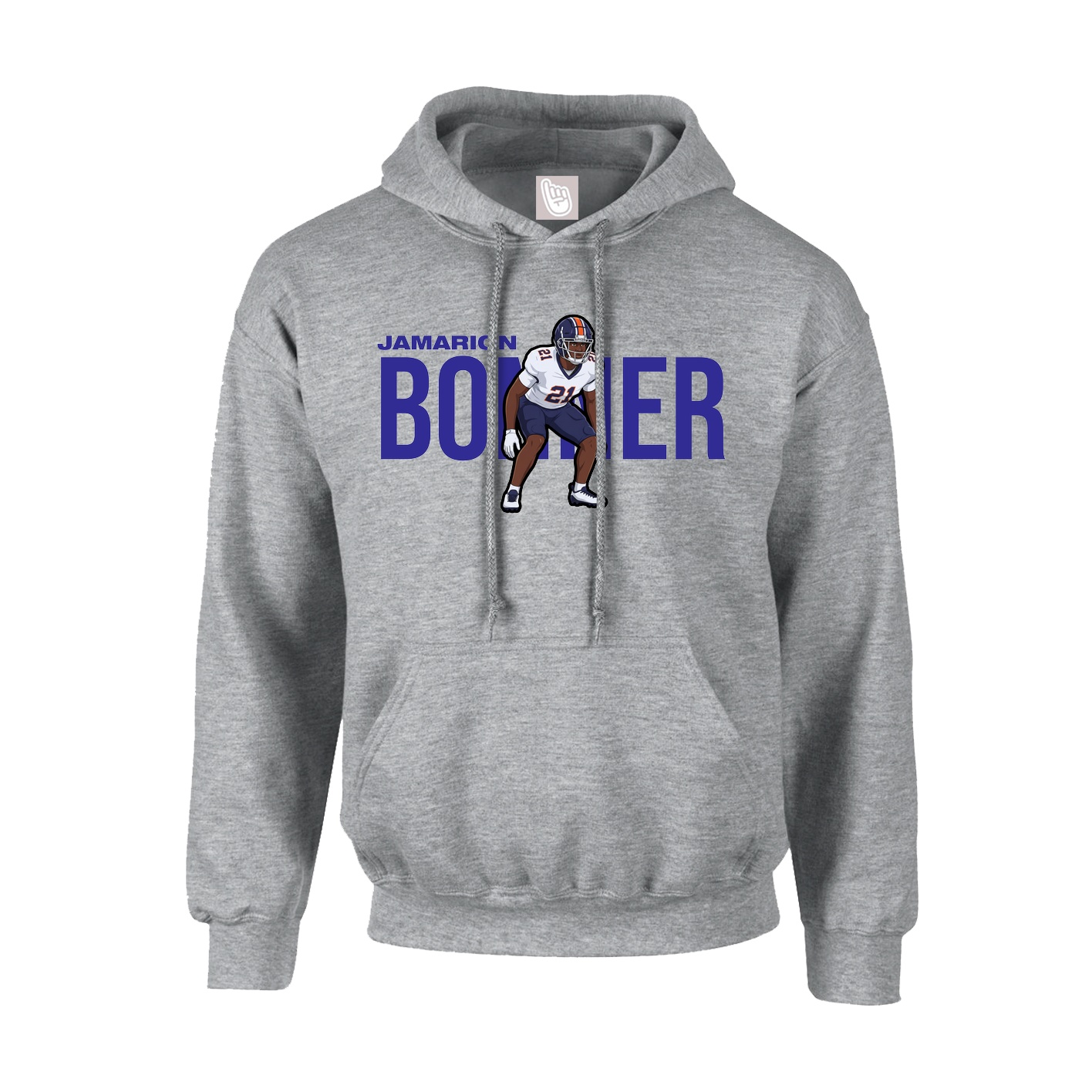 Hoodie — Player Name in Grey