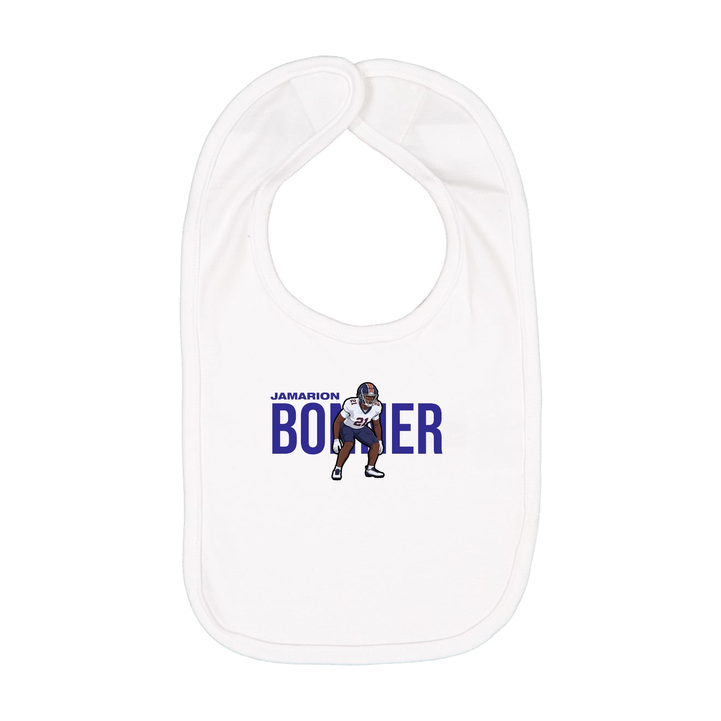 Infant Bib — Player Name in White