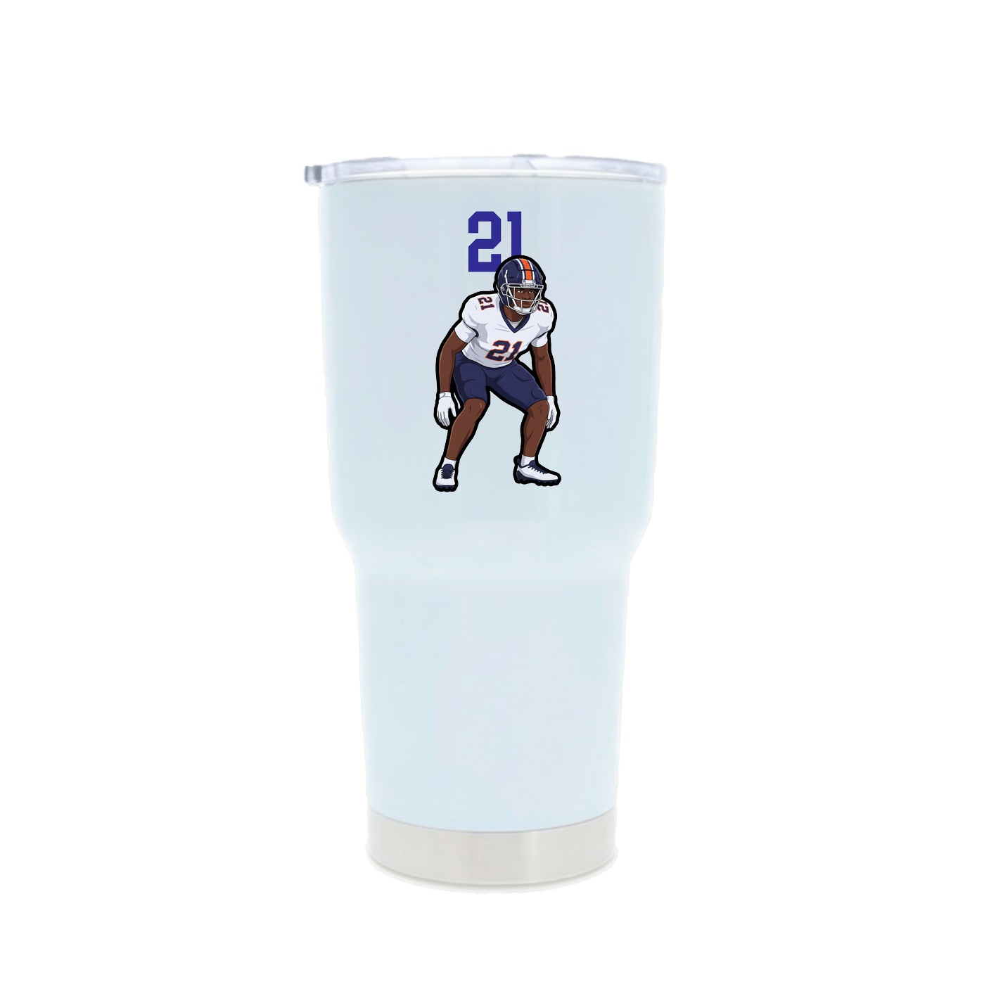 30oz Stainless Steel Tumbler — Number Top in White