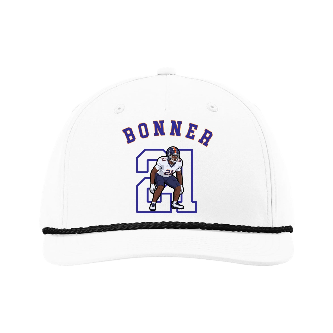 Five-Panel Classic Rope Cap — Shirsey Arch in White