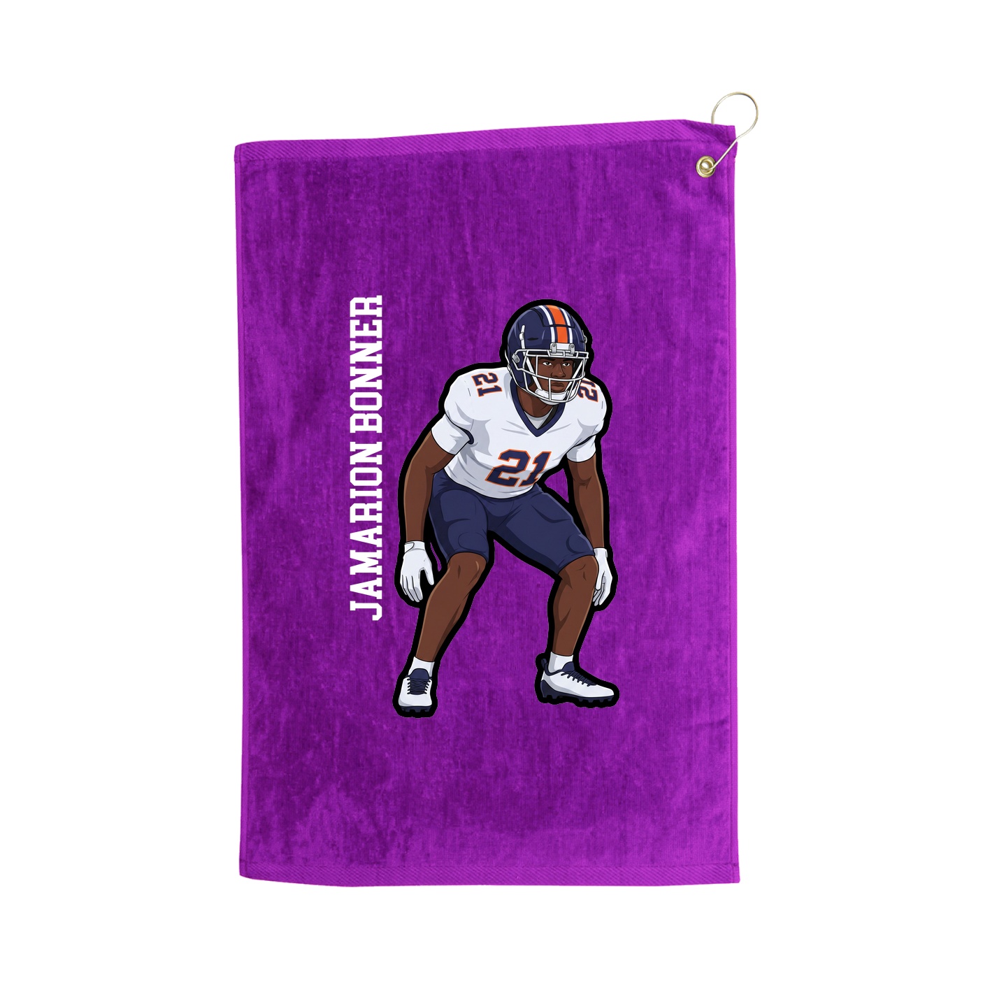 Golf Towel — Name Vertical in Purple