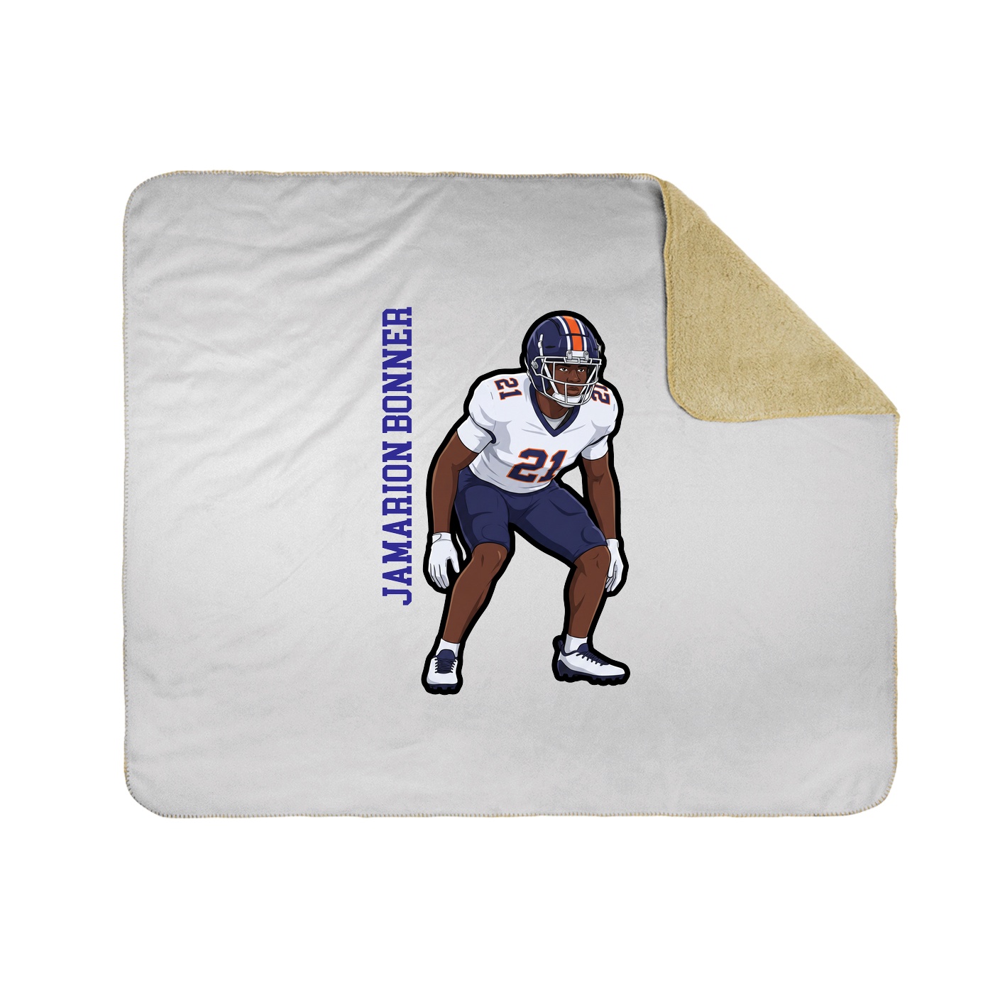 Throw Blanket — Name Vertical in White