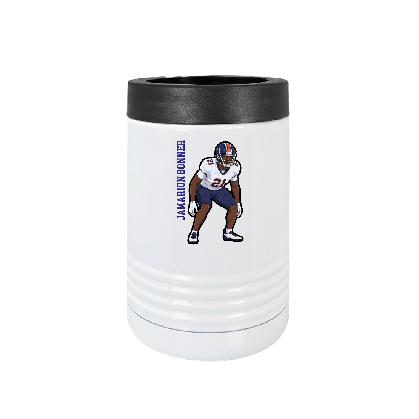 Beverage Holder — Name Vertical in White