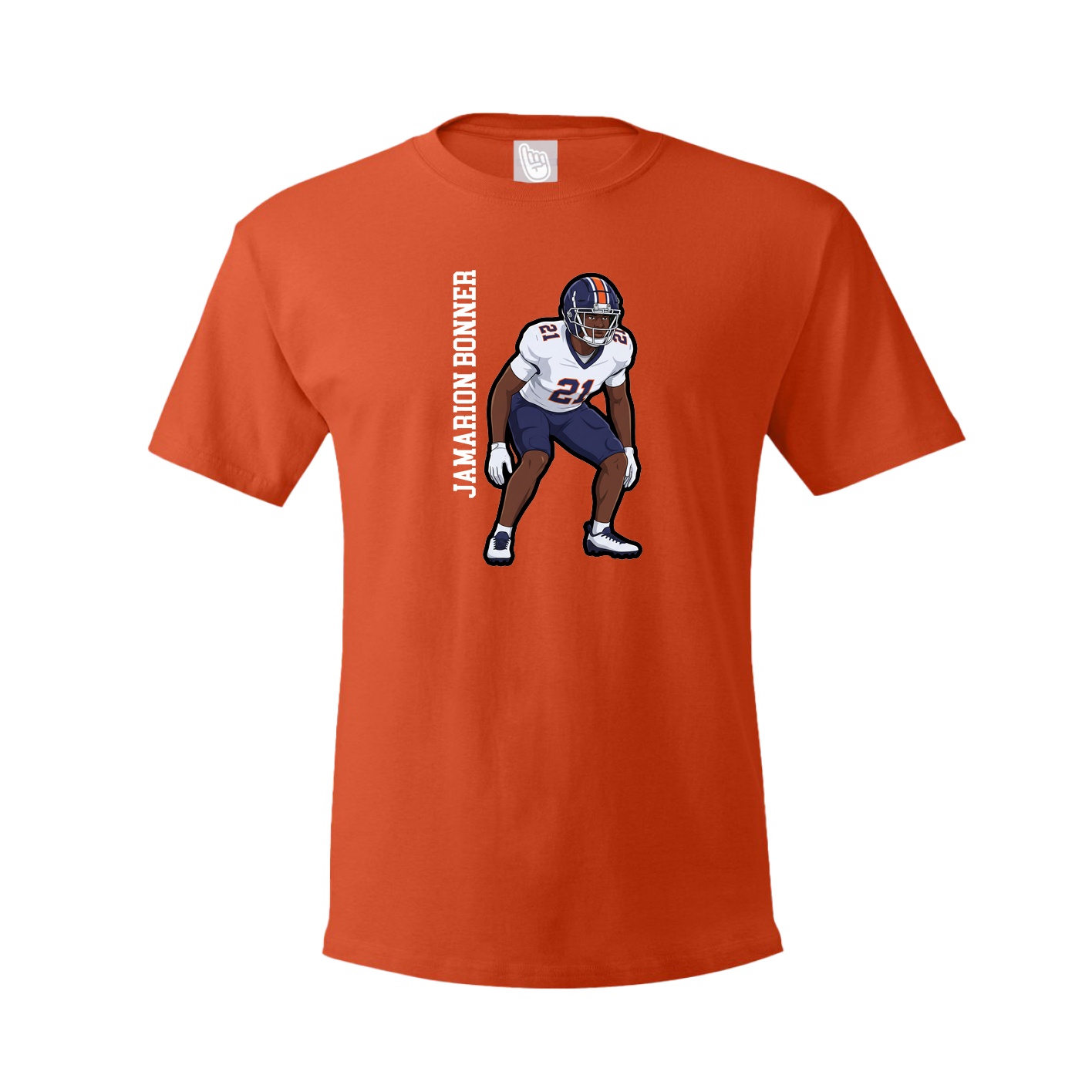Tee — Name Vertical in Orange