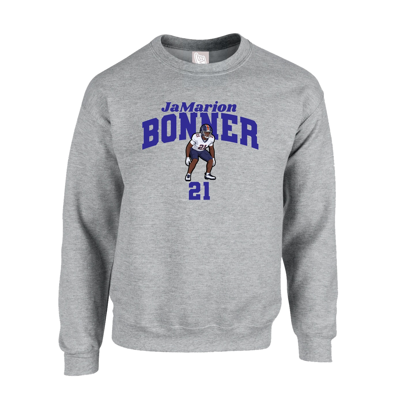 Fleece Crew — Signature Arch in Grey