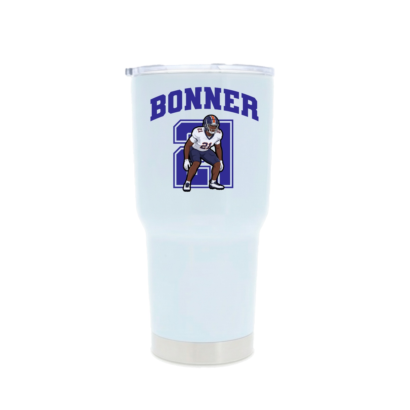 30oz Stainless Steel Tumbler — Number in White