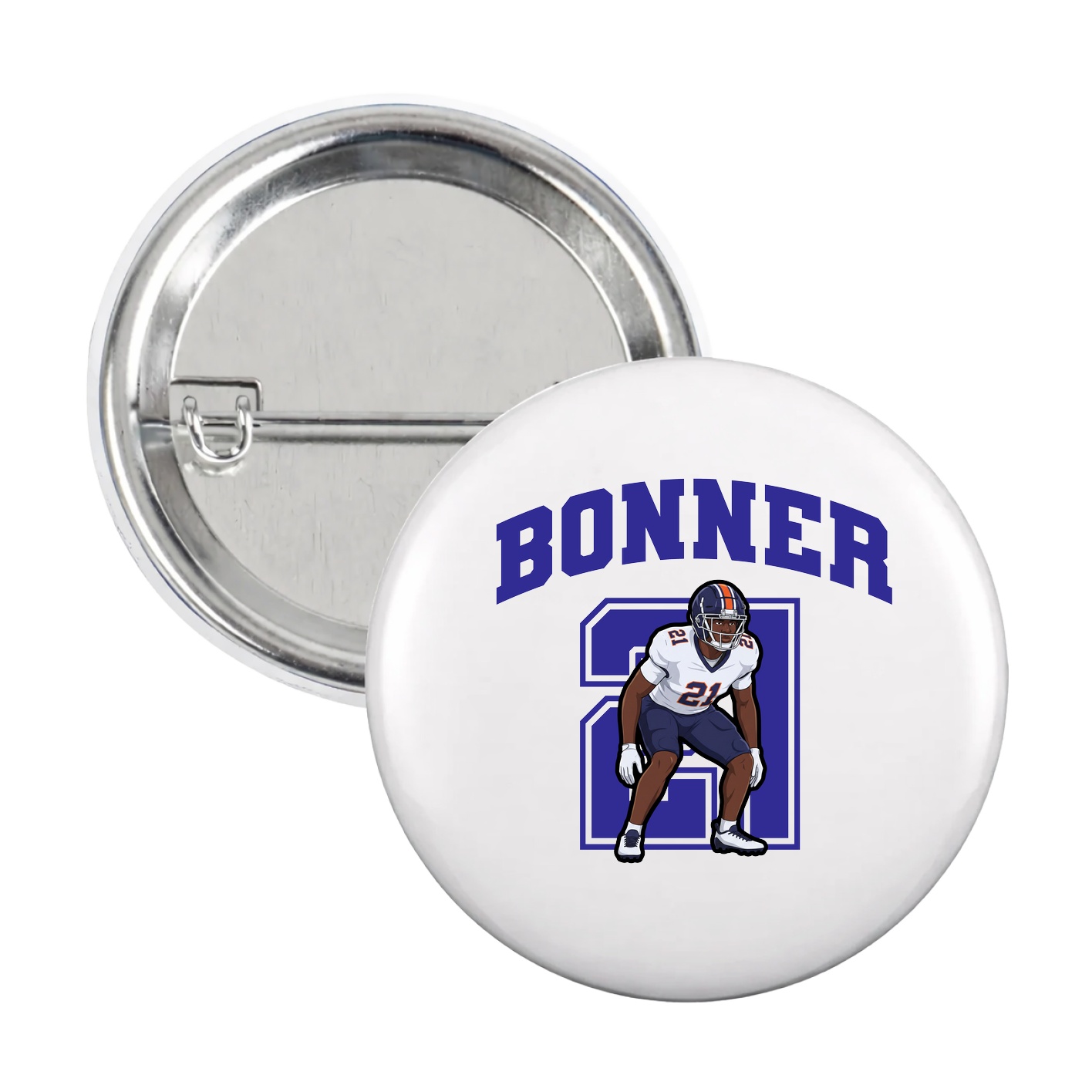 Game Day Button — Number in White