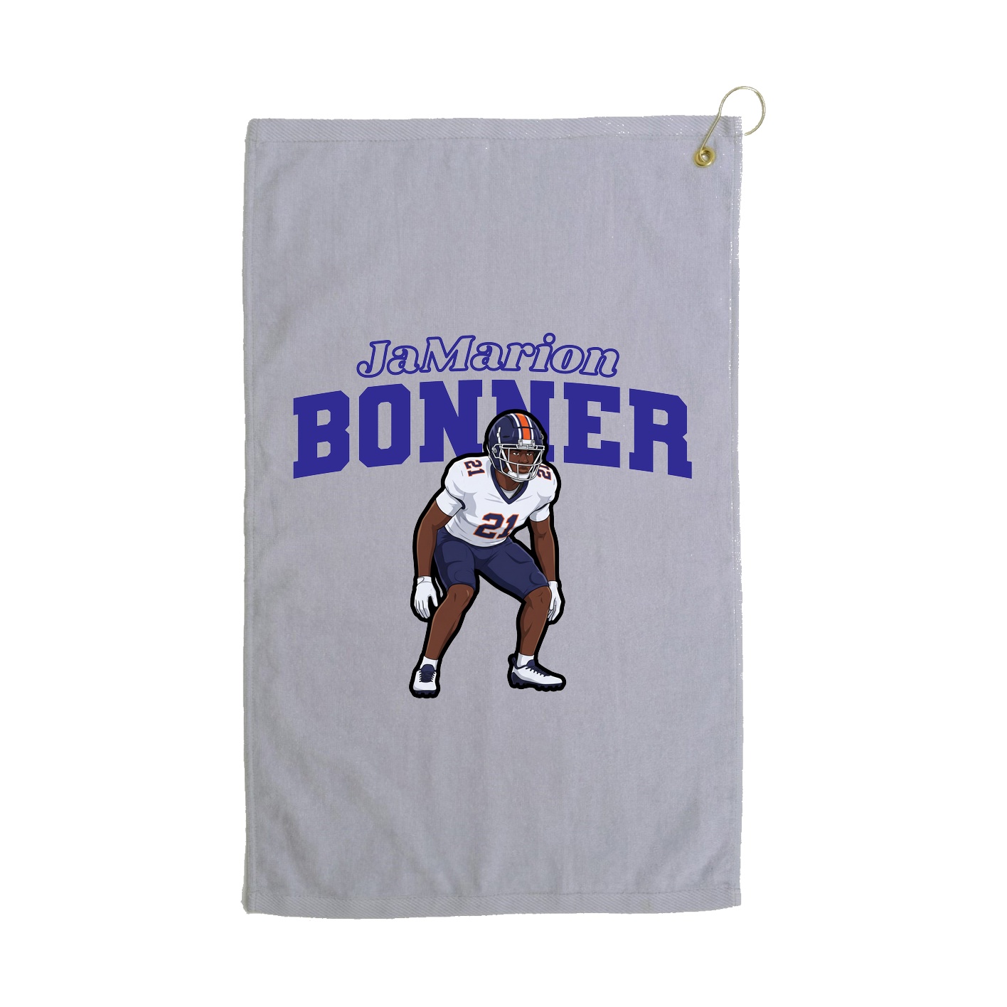 Golf Towel — Name Arch in Grey