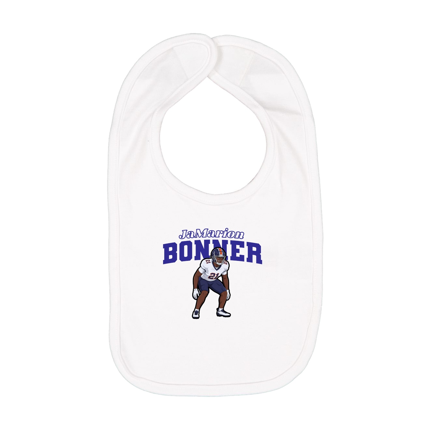 Infant Bib — Name Arch in White