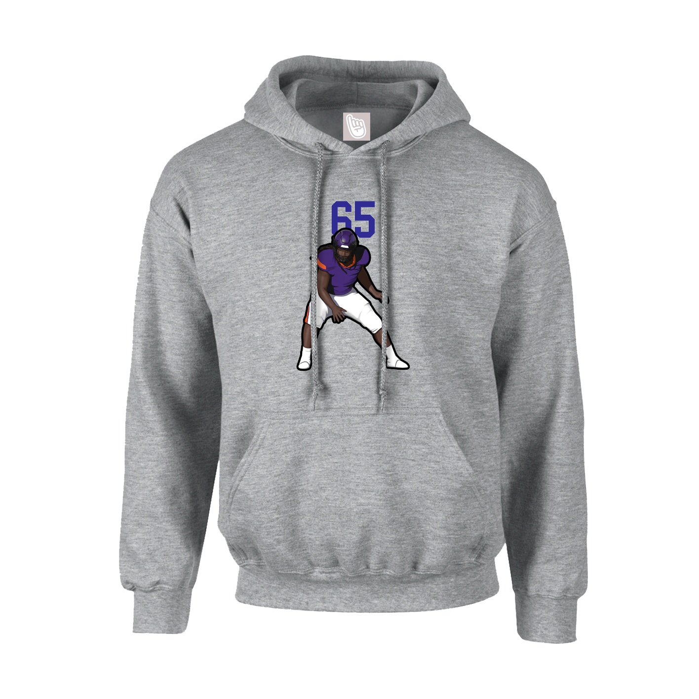 Youth Hoodie — Number Top in Grey