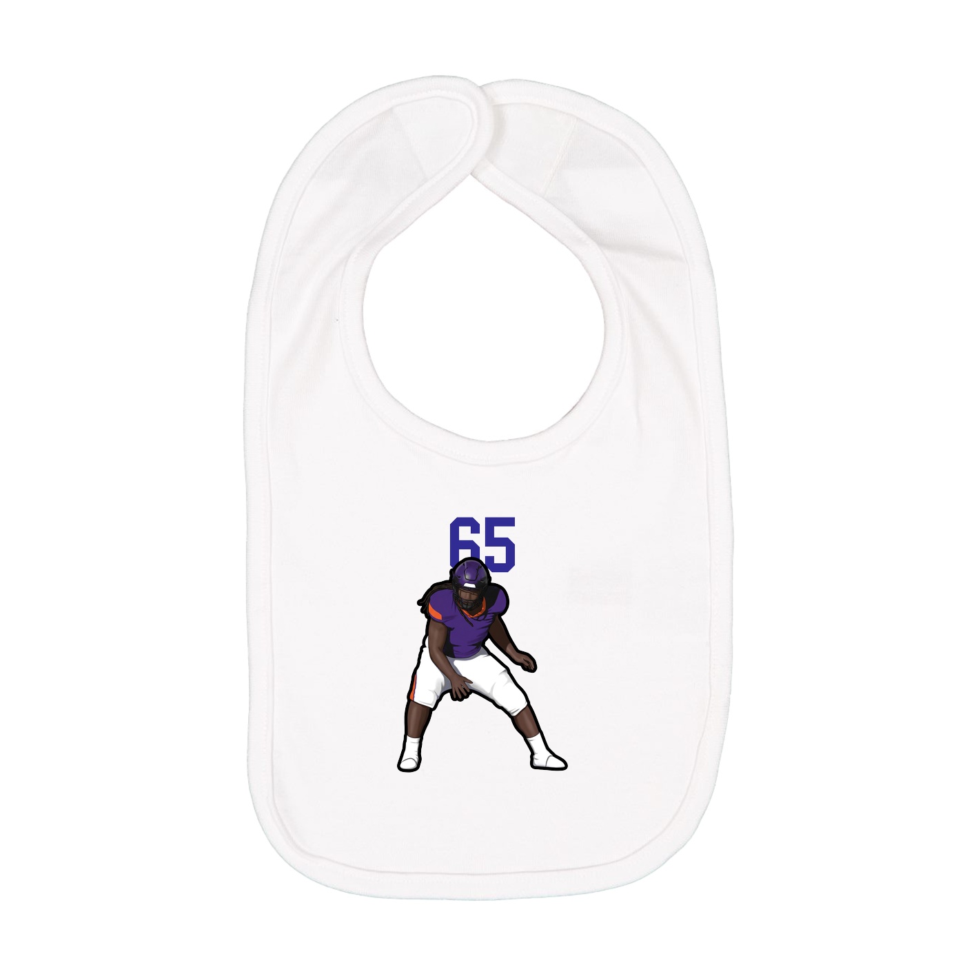 Infant Bib — Number Top in White