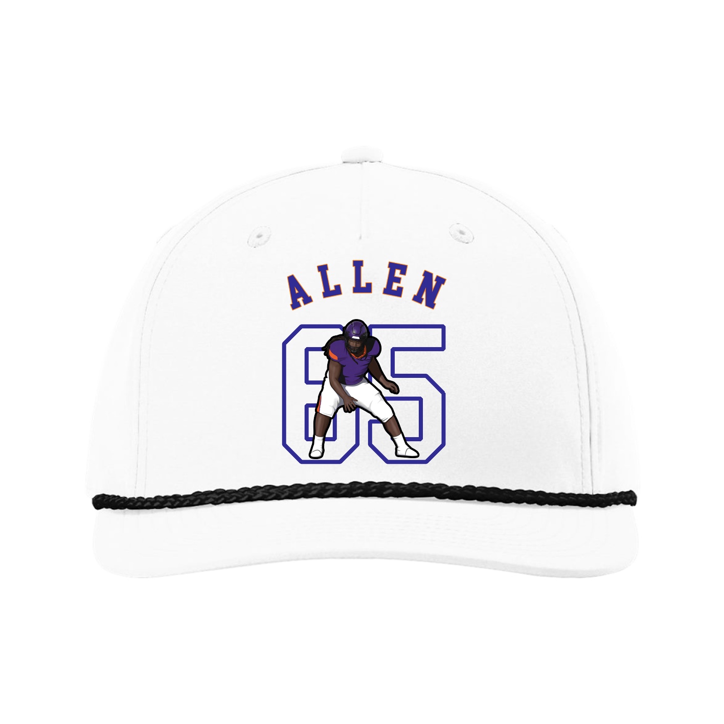 Five-Panel Classic Rope Cap — Shirsey Arch in White