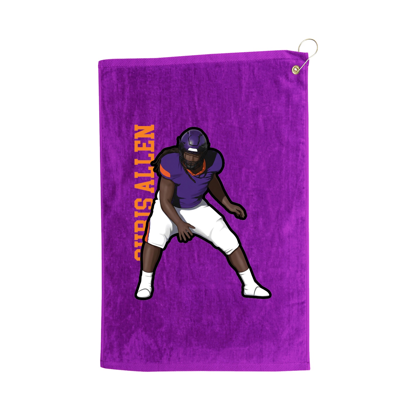 Golf Towel — Name Vertical in Purple