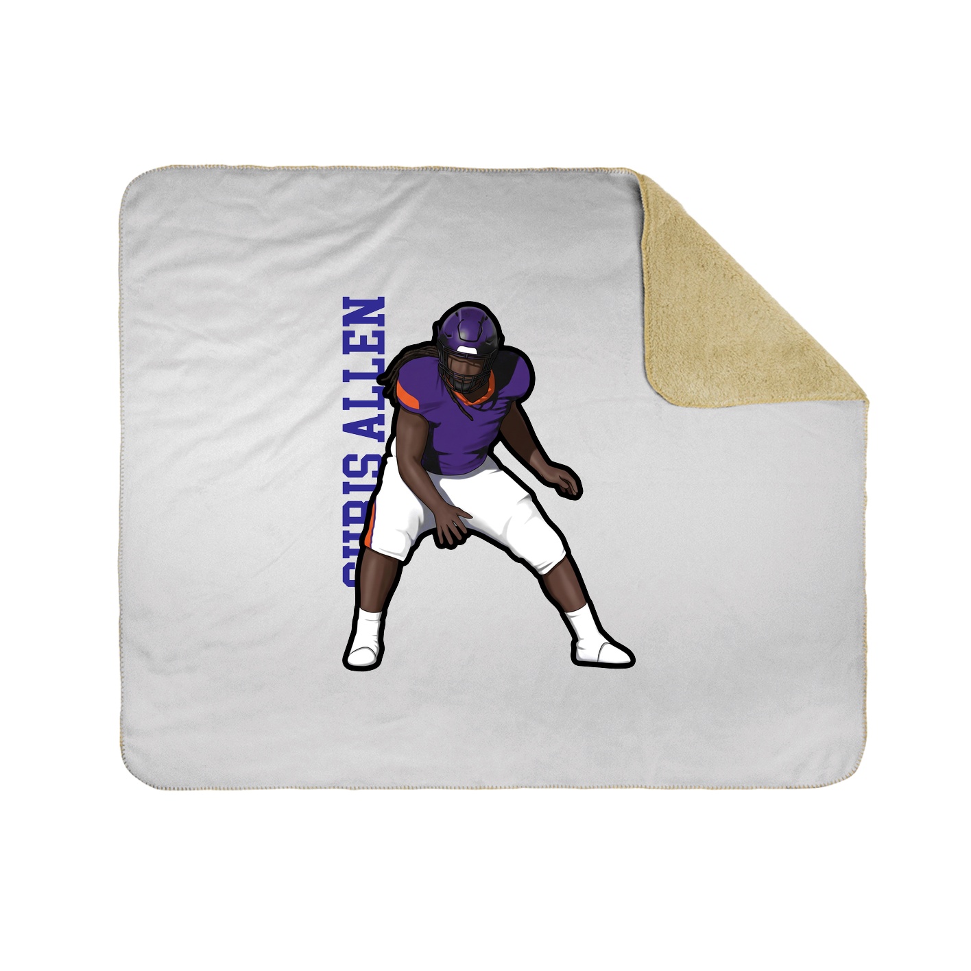 Throw Blanket — Name Vertical in White