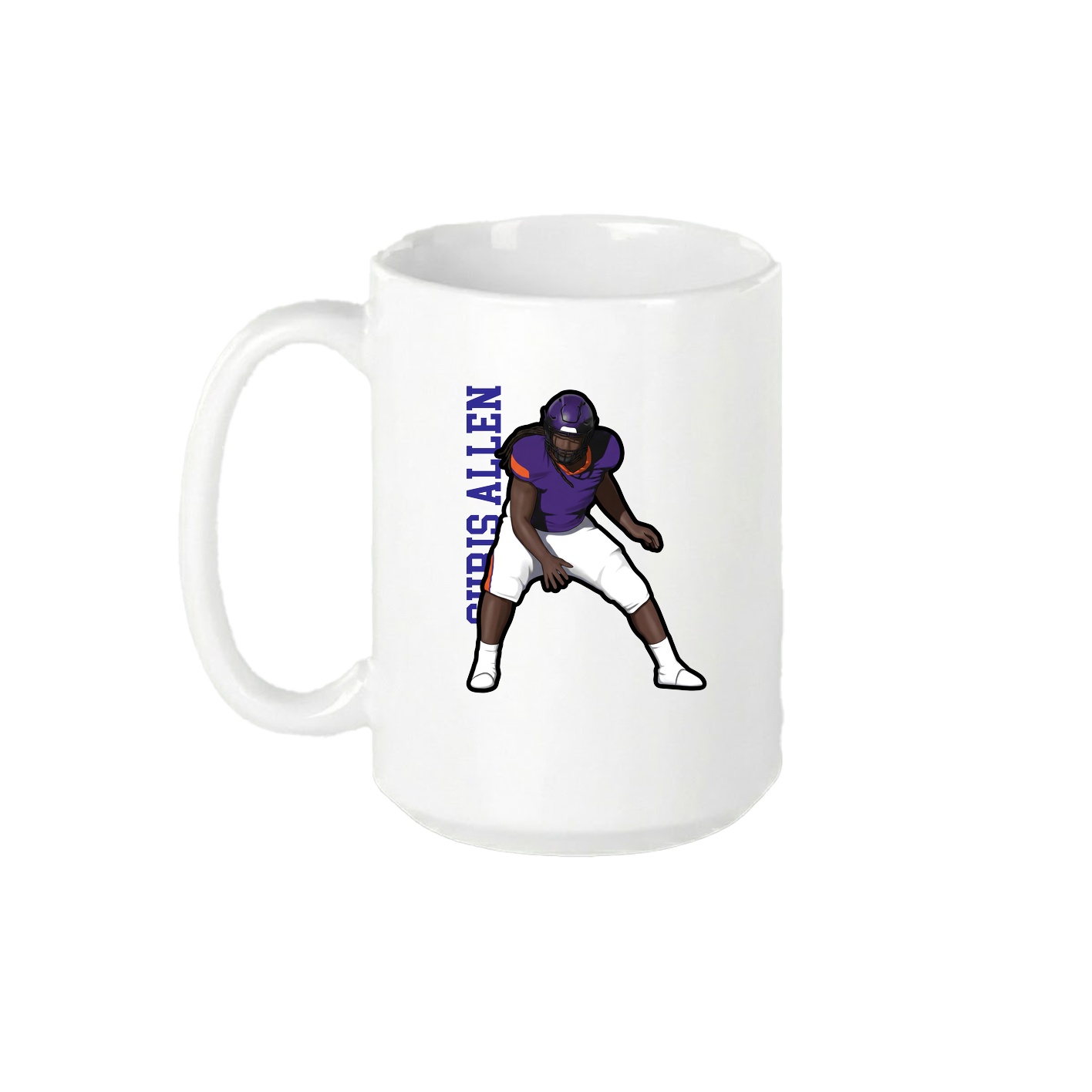 15oz Coffee Mug — Name Vertical in White