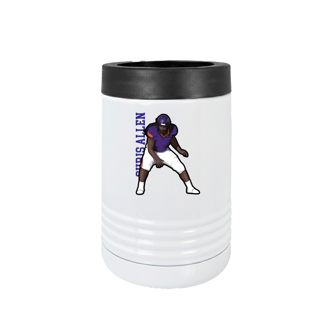 Beverage Holder — Name Vertical in White
