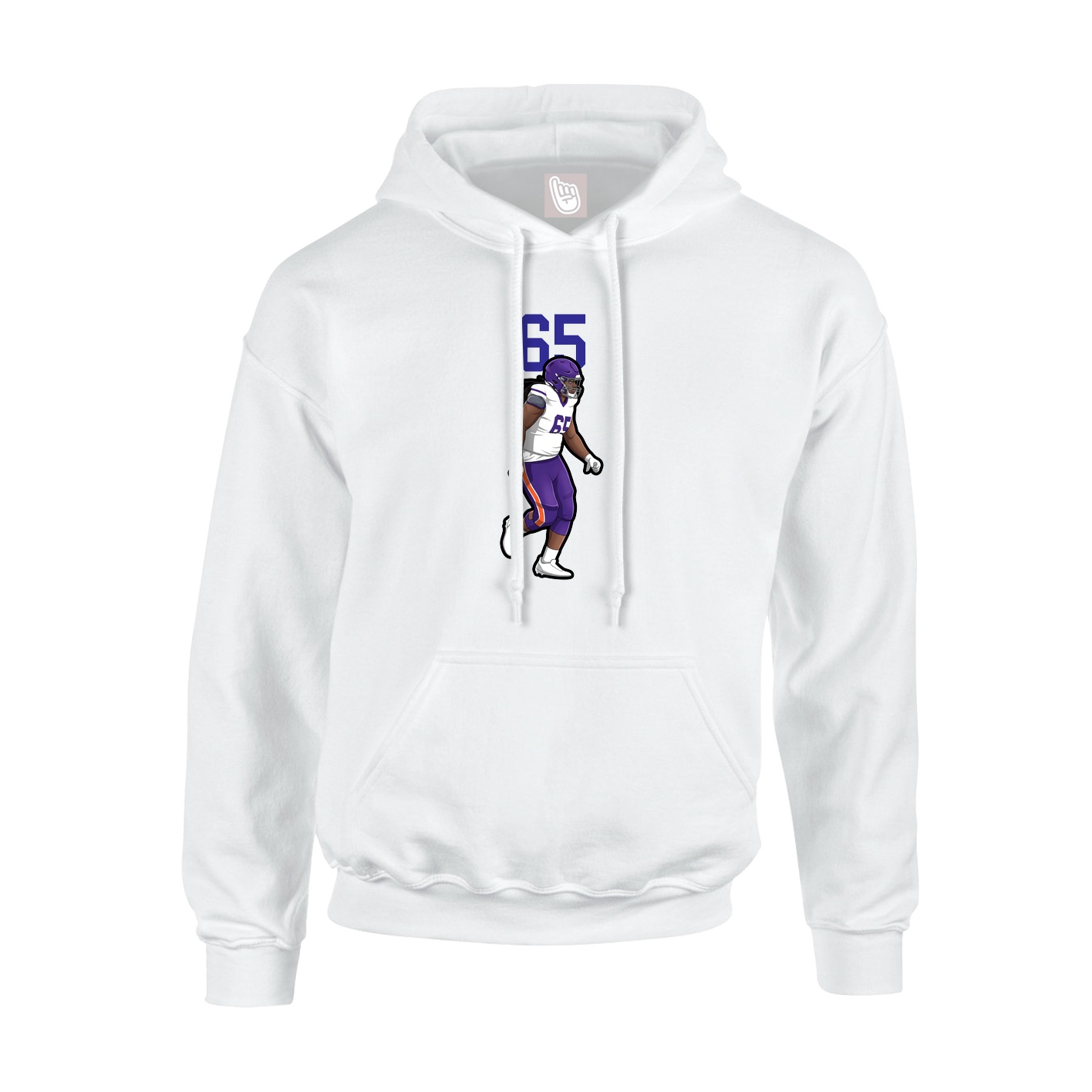 Youth Hoodie — Number Top in White
