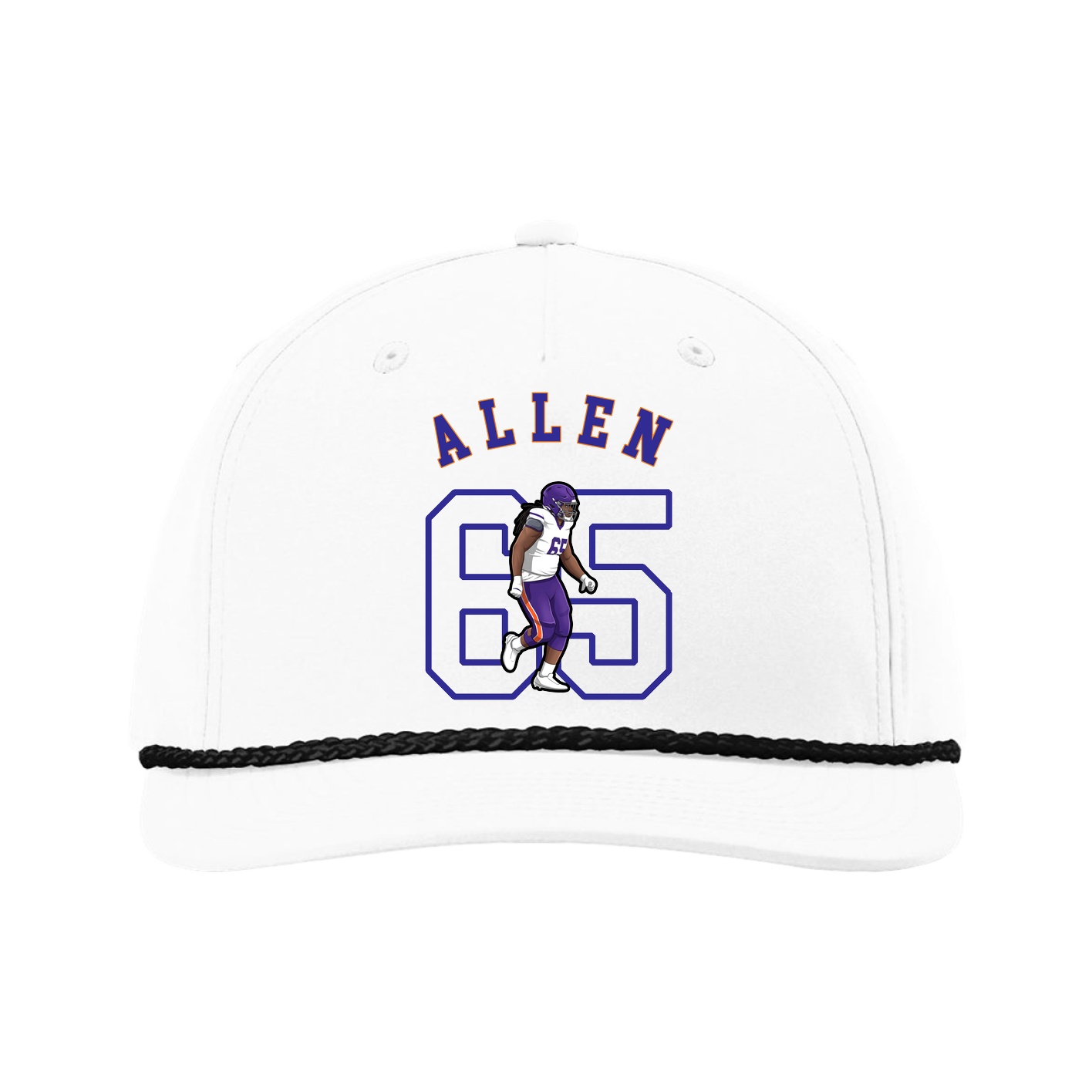 Five-Panel Classic Rope Cap — Shirsey Arch in White
