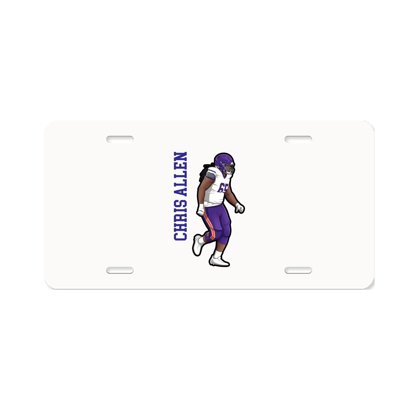 License Plate — Name Vertical in Classic