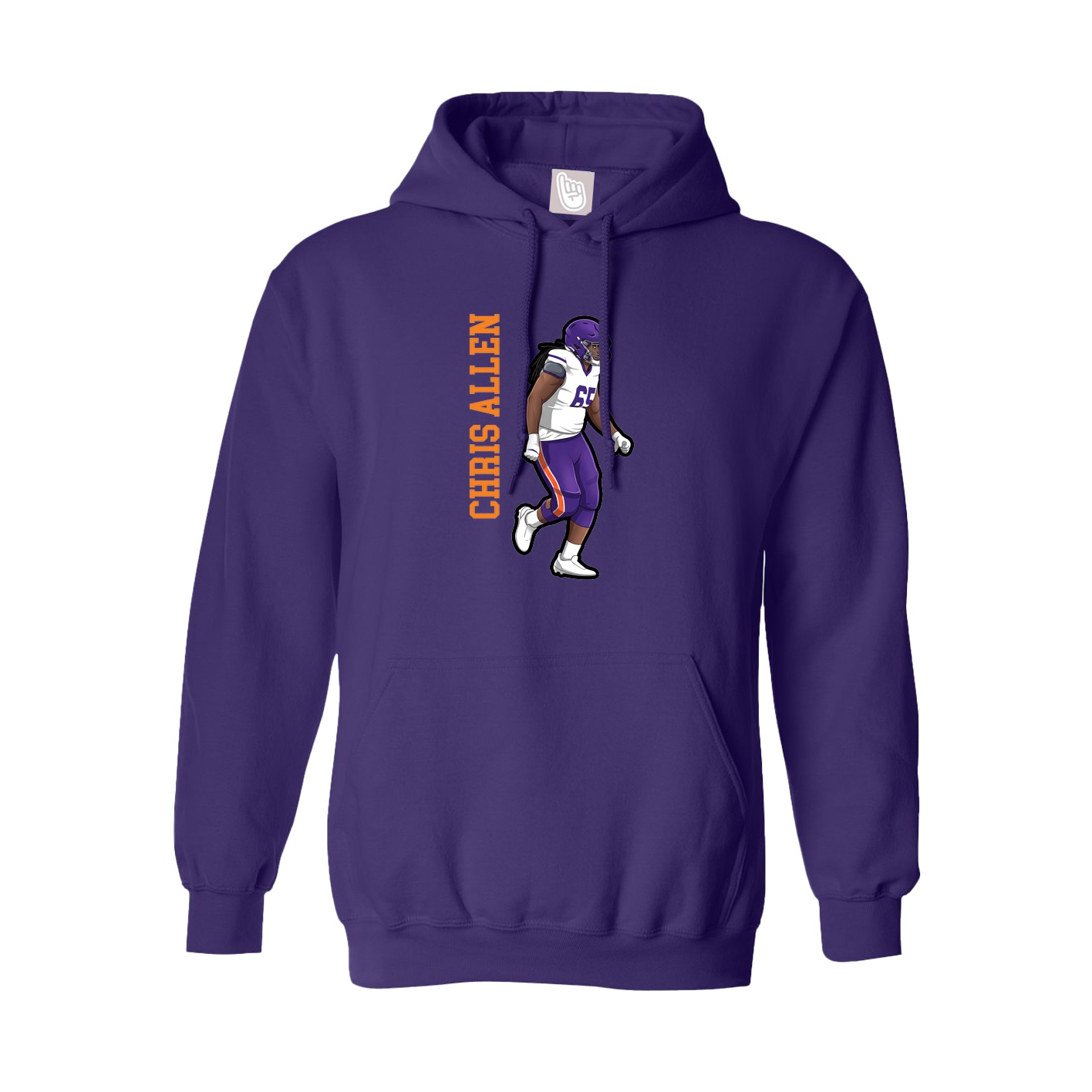 Hoodie — Name Vertical in Purple