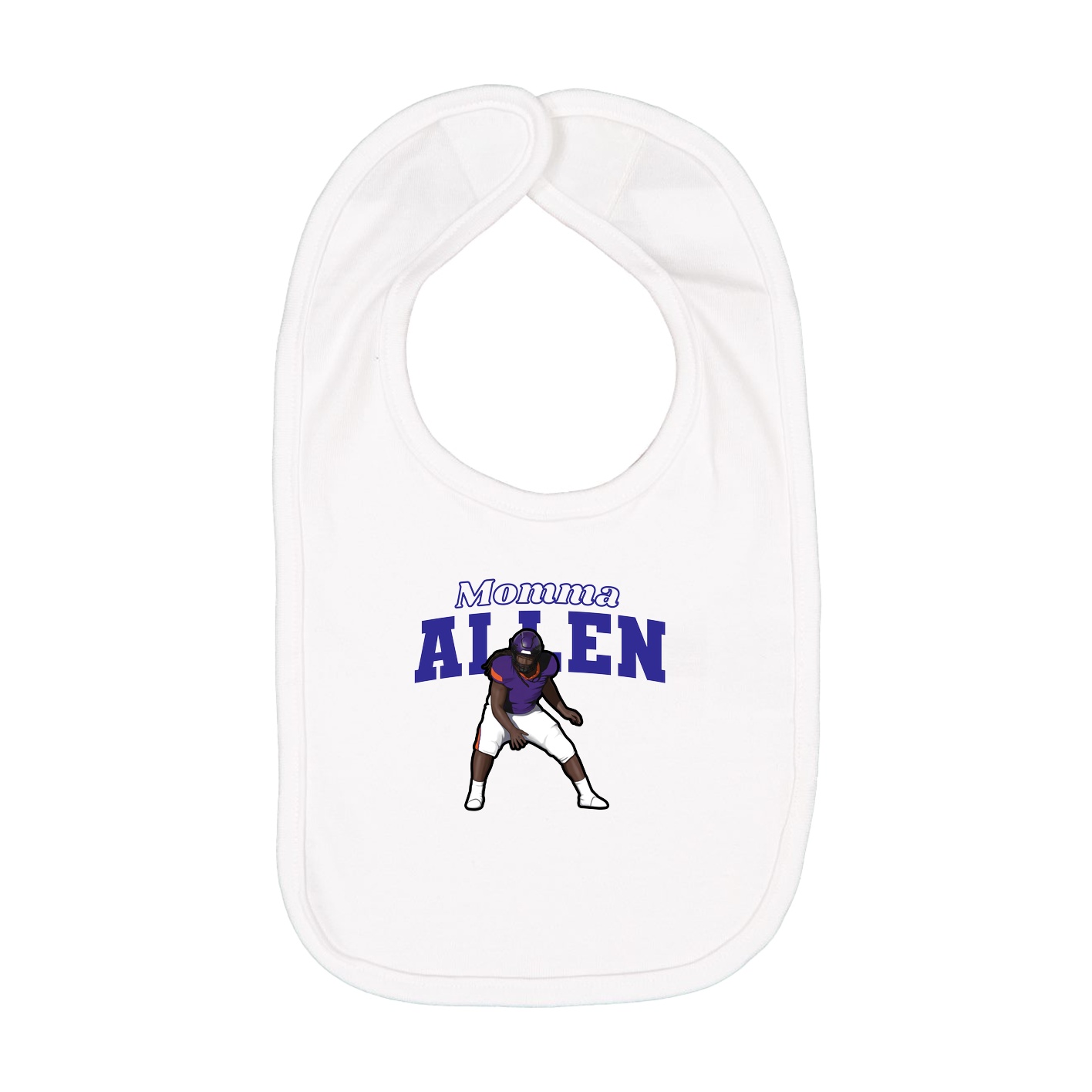 Infant Bib — Mothers Day Block in White