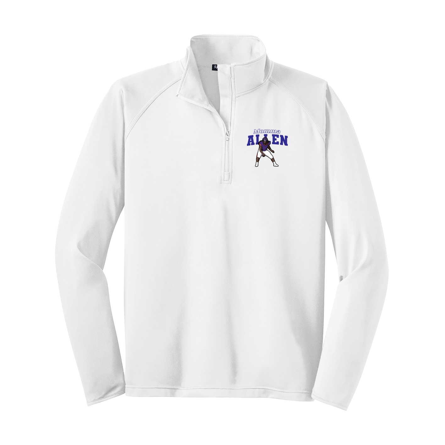 Q-Zip Pullover — Mothers Day Block in White