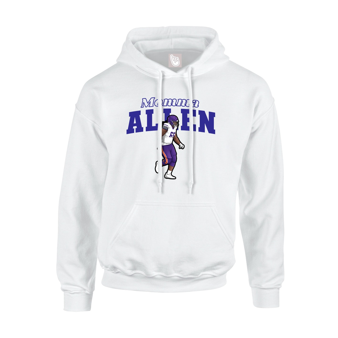 Youth Hoodie — Mothers Day Block in White