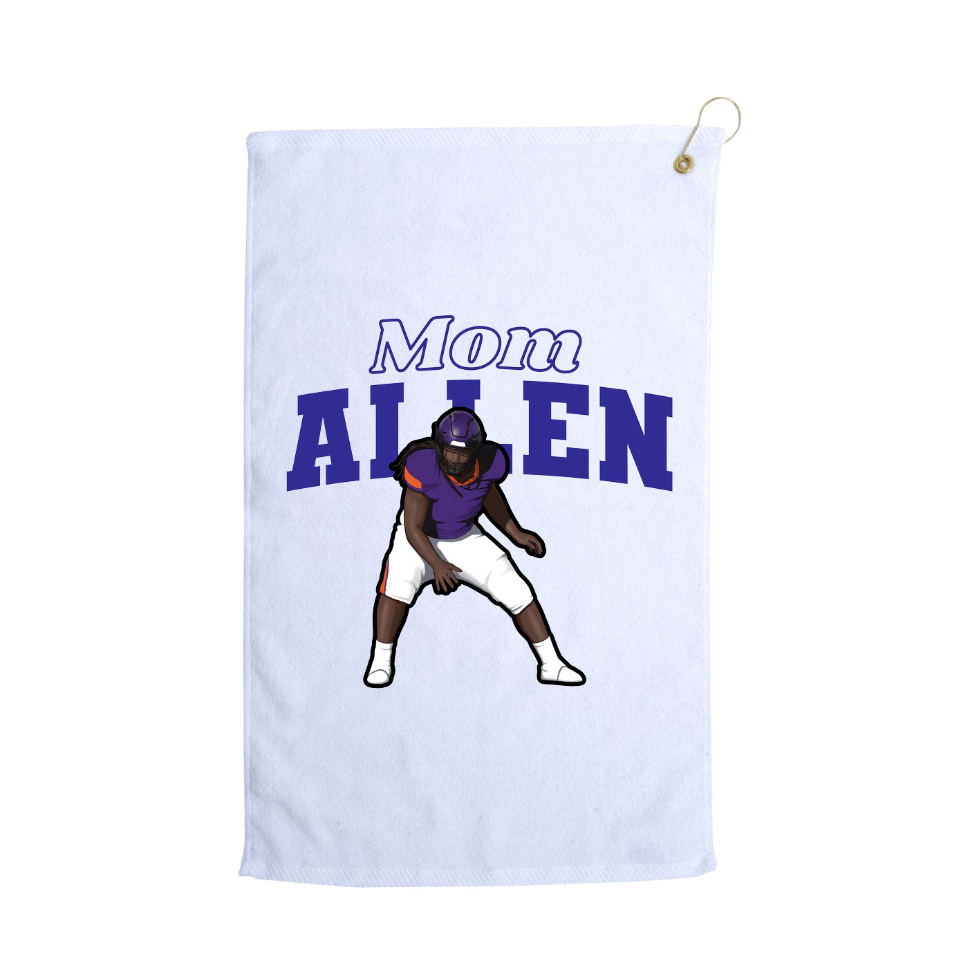 Golf Towel — Mothers Day Block in White