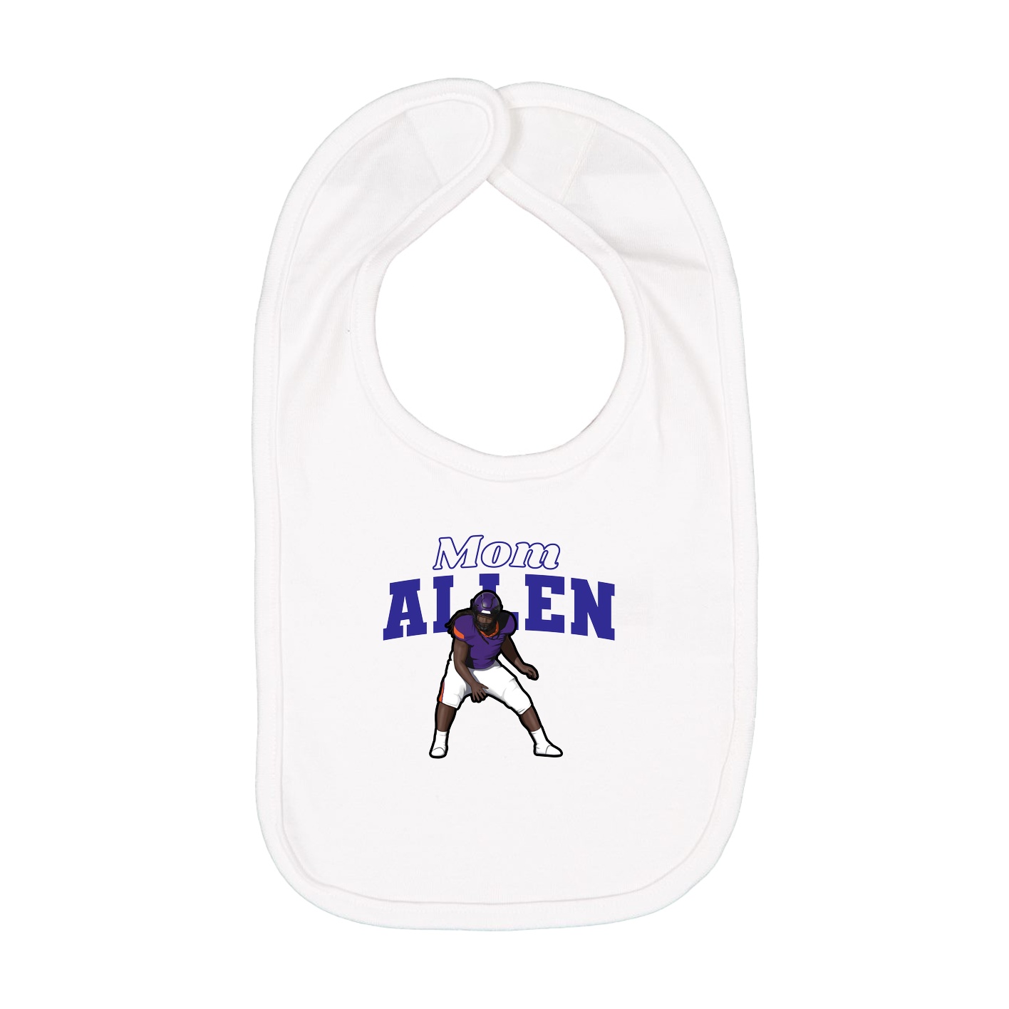Infant Bib — Mothers Day Block in White