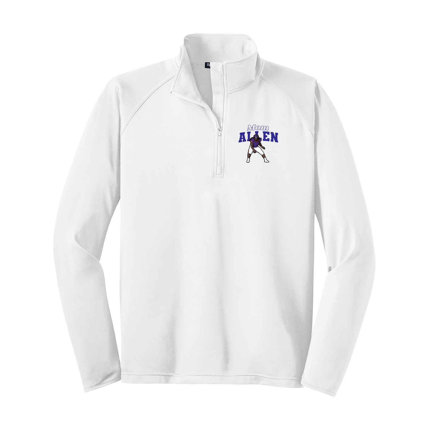 Q-Zip Pullover — Mothers Day Block in White