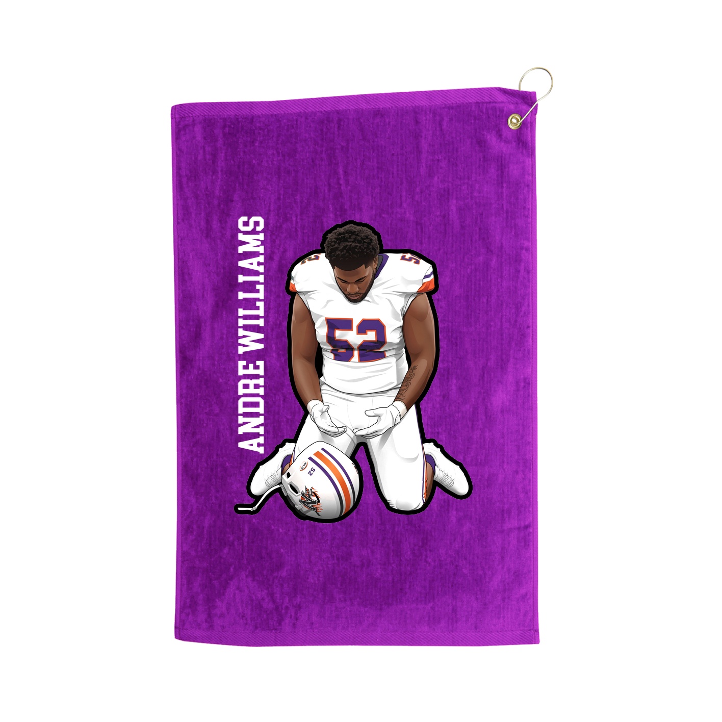Golf Towel — Name Vertical in Purple