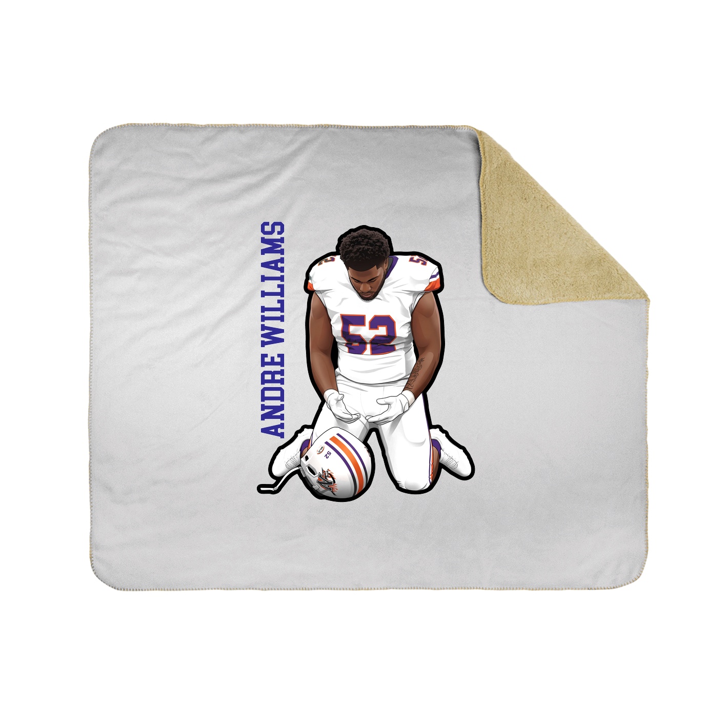 Throw Blanket — Name Vertical in White