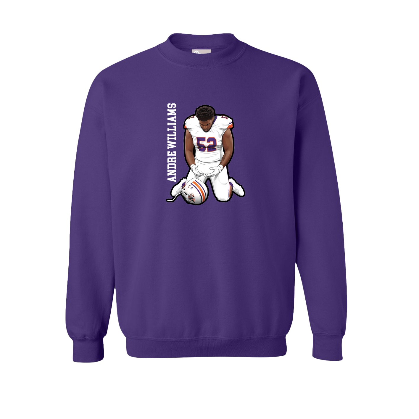 Fleece Crew — Name Vertical in Purple