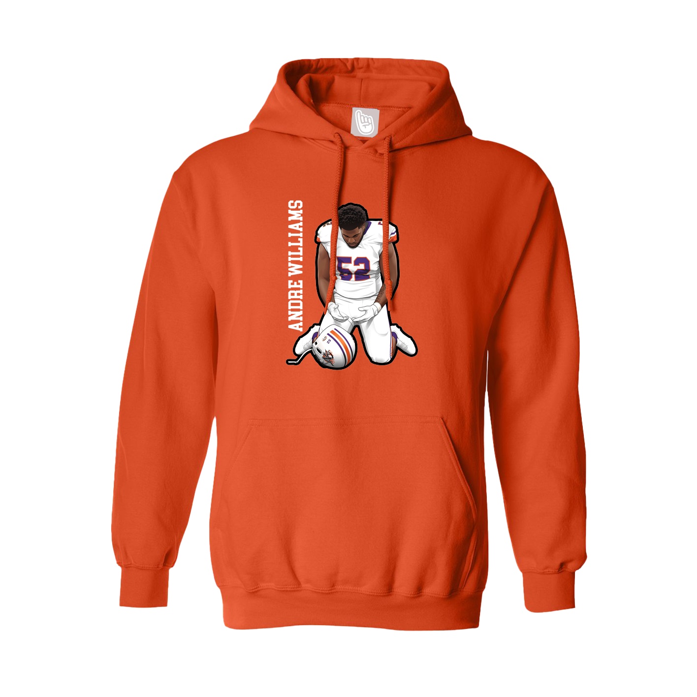Youth Hoodie — Name Vertical in Orange