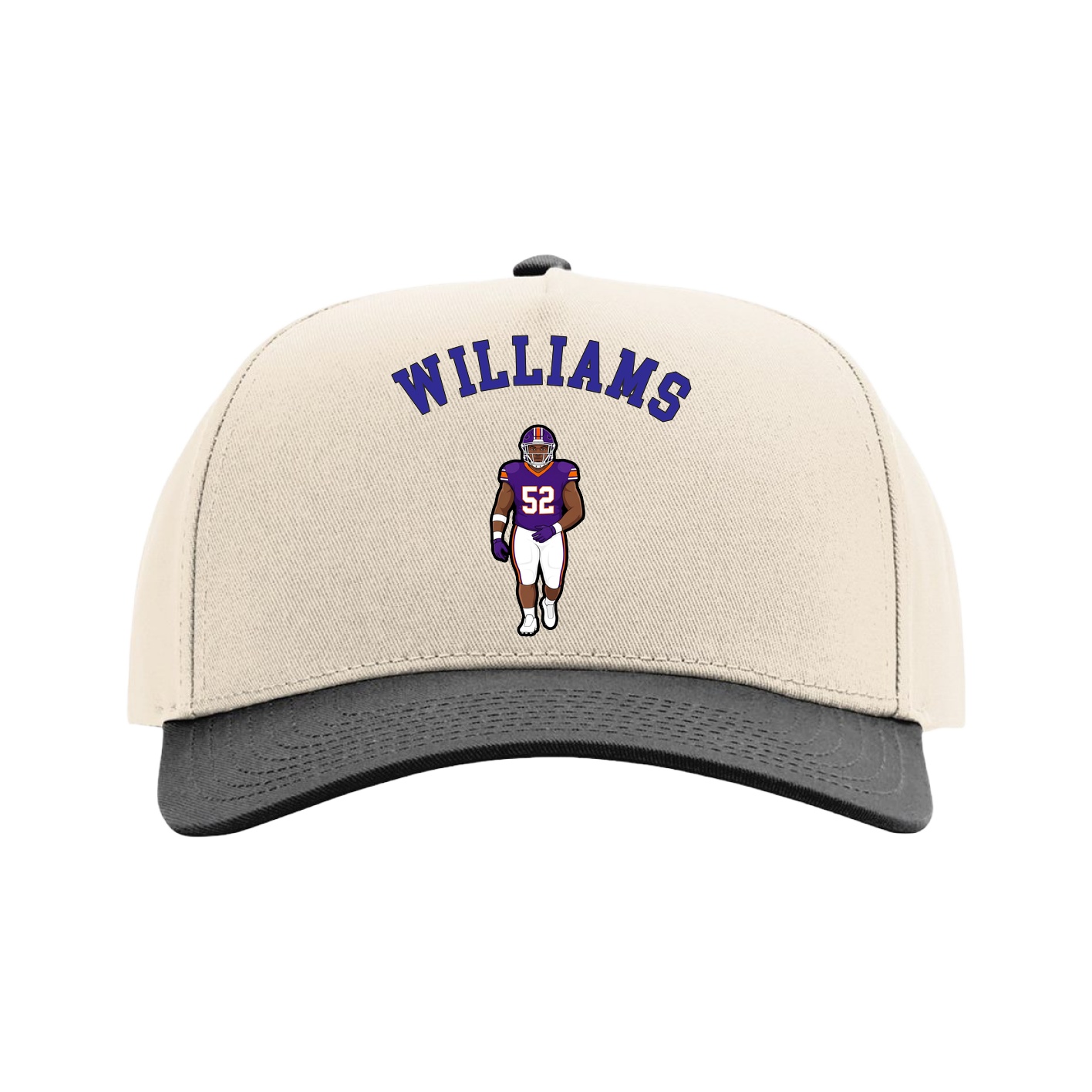 Full Fabric Five-Panel Champ Cap — Shirsey Arch in Cream/Black