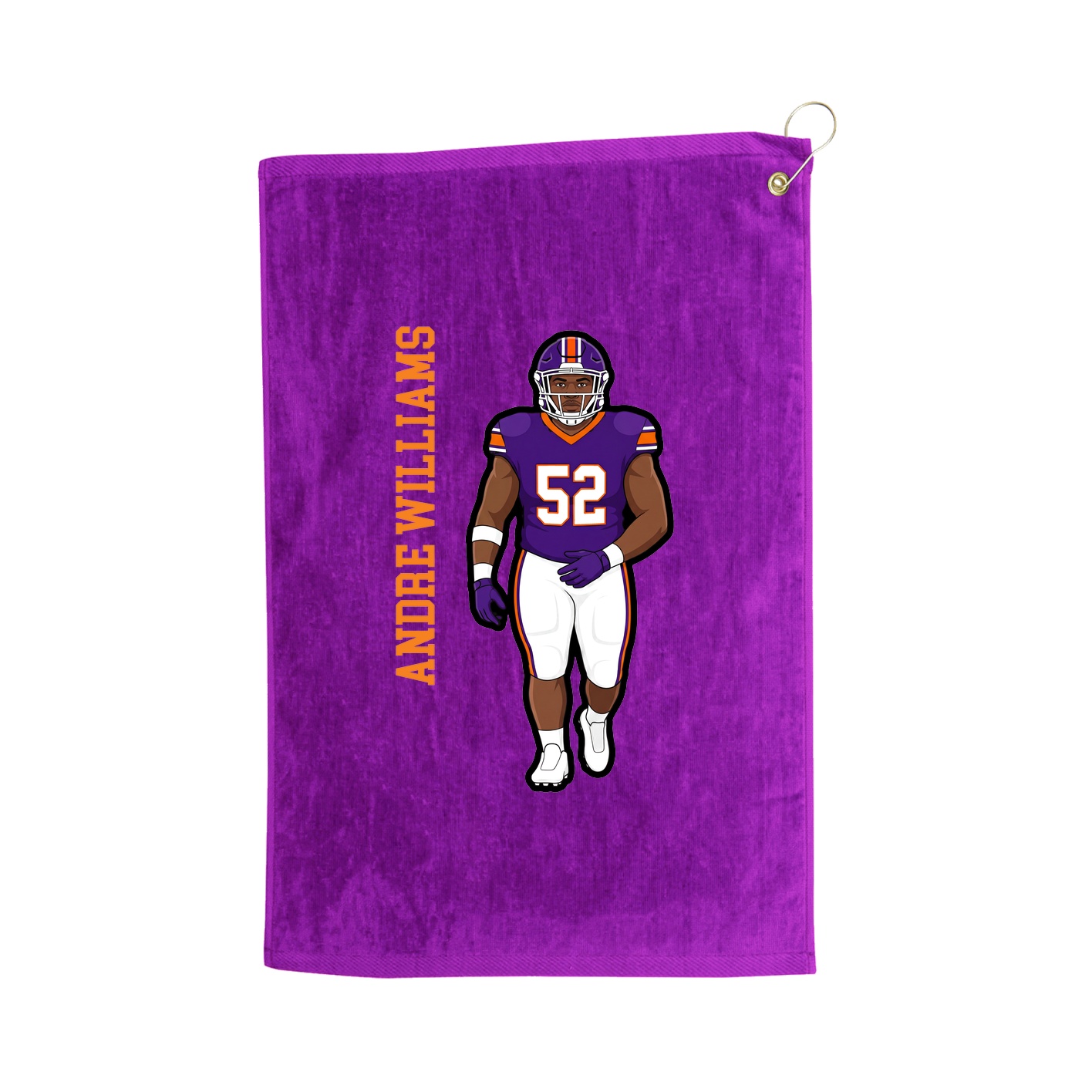 Golf Towel — Name Vertical in Purple