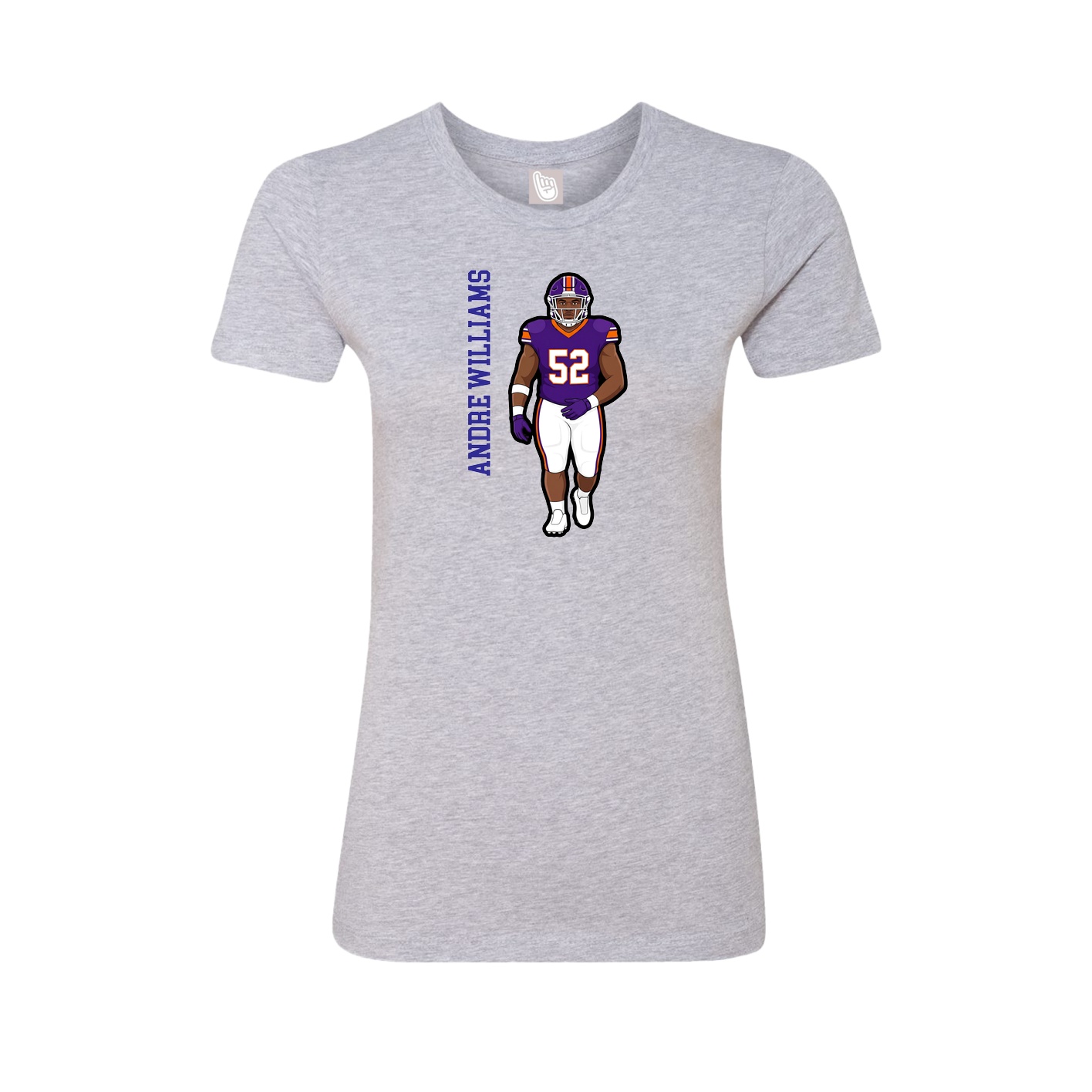 Womens Tee — Name Vertical in Grey
